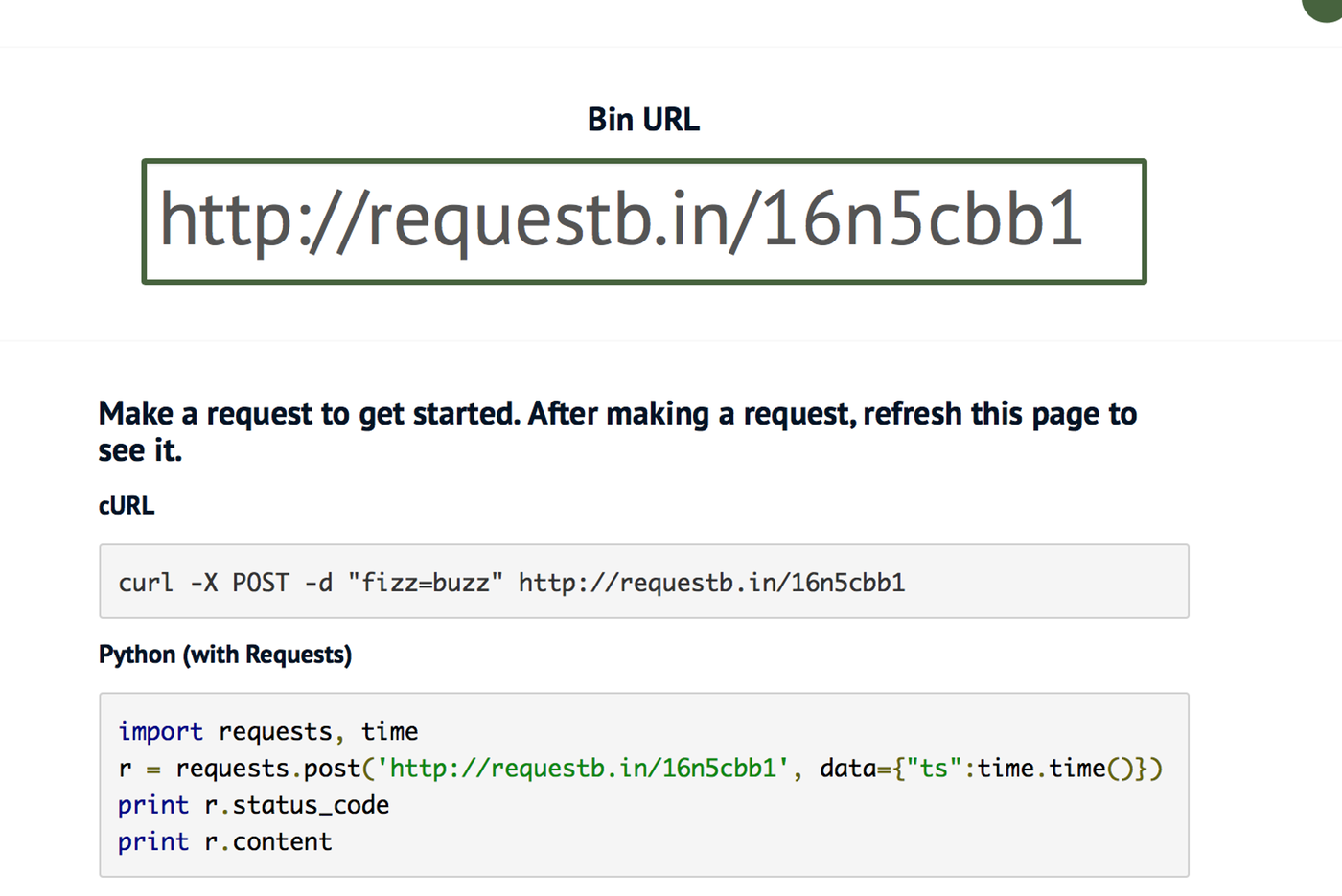 Requestbin is a helpful service for testing webhooks