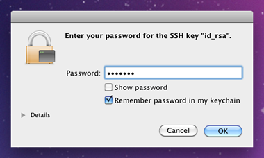 Remember password in keychain